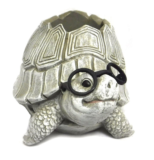 Roman Giftware Inc., Garden Collection, Pudgy Pals, 5.7" H Turtle W/Glasses Planter,Religious, Inspirational, Durable (9x6x5)