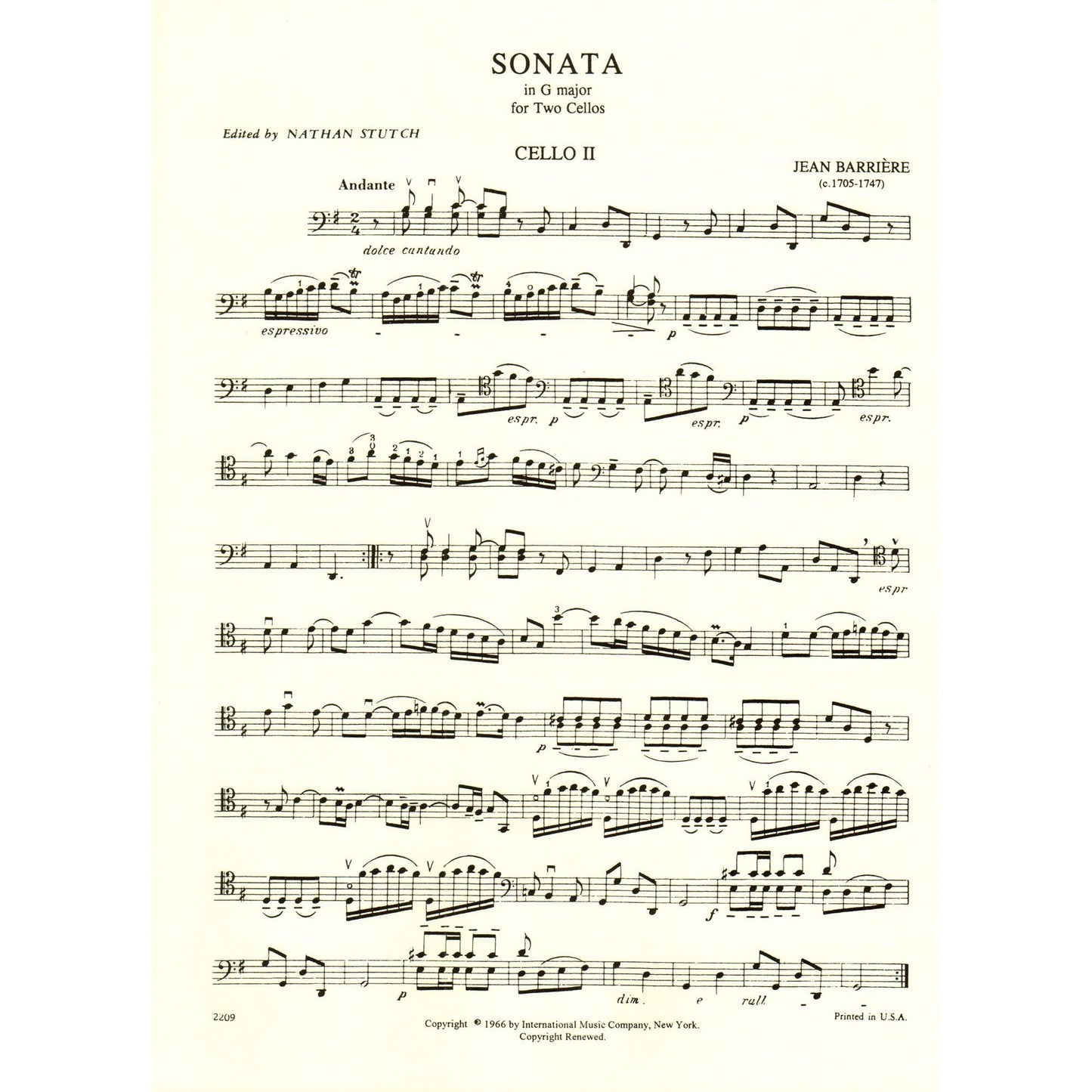 Barriere, J - Sonata In G Major for Two Cellos - Arranged by Stutch - International Edition [Sheet music] [Sheet music] [Sheet music] [Sheet music] [Sheet music] [Sheet music] [Sheet music] [Sheet music] [Sheet music] [Sheet music] [Sheet music] [Sheet...