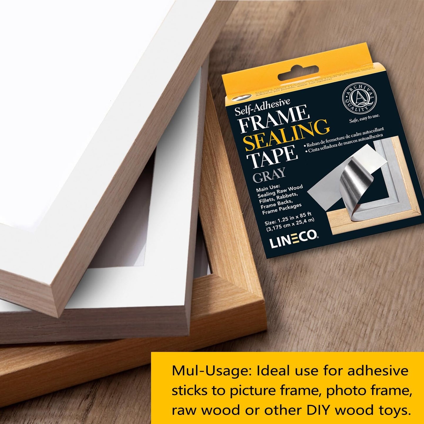 Lineco, Archival Self-Adhesive Frame Sealing Tape, Acid-Free, Non-Yellowing Tape for Sealing Frame Backing, DIY