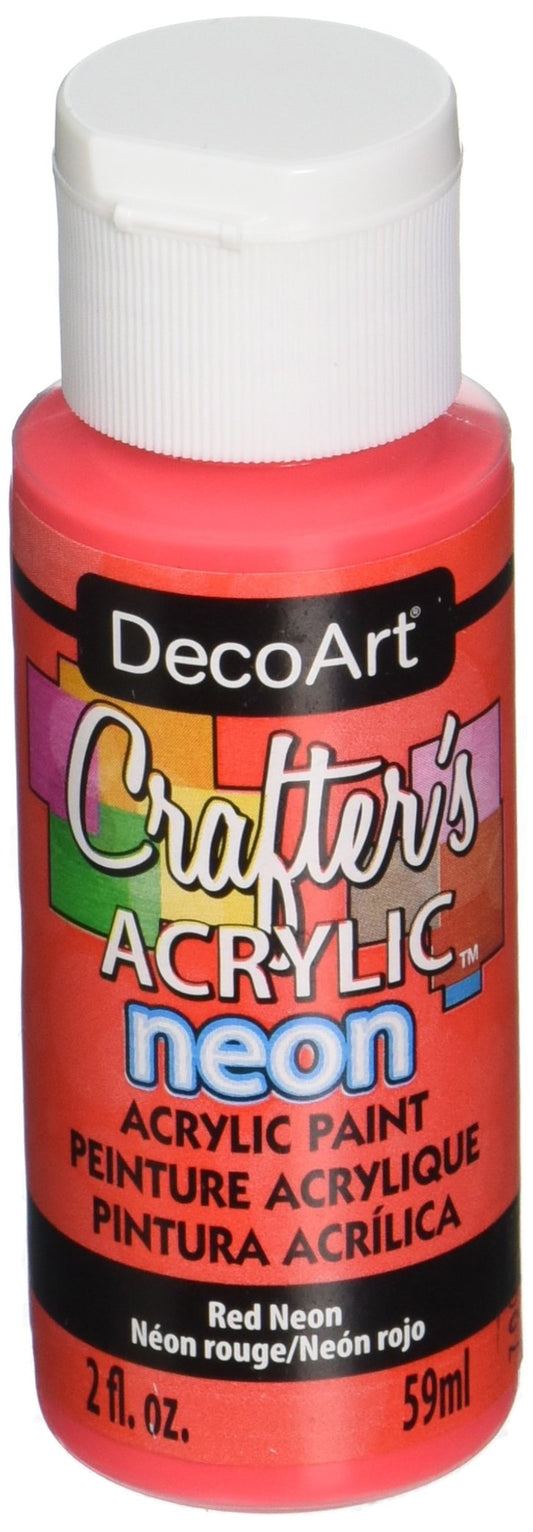 Deco Art Acrylic Crafter's Paint - Neon Red - 2 oz