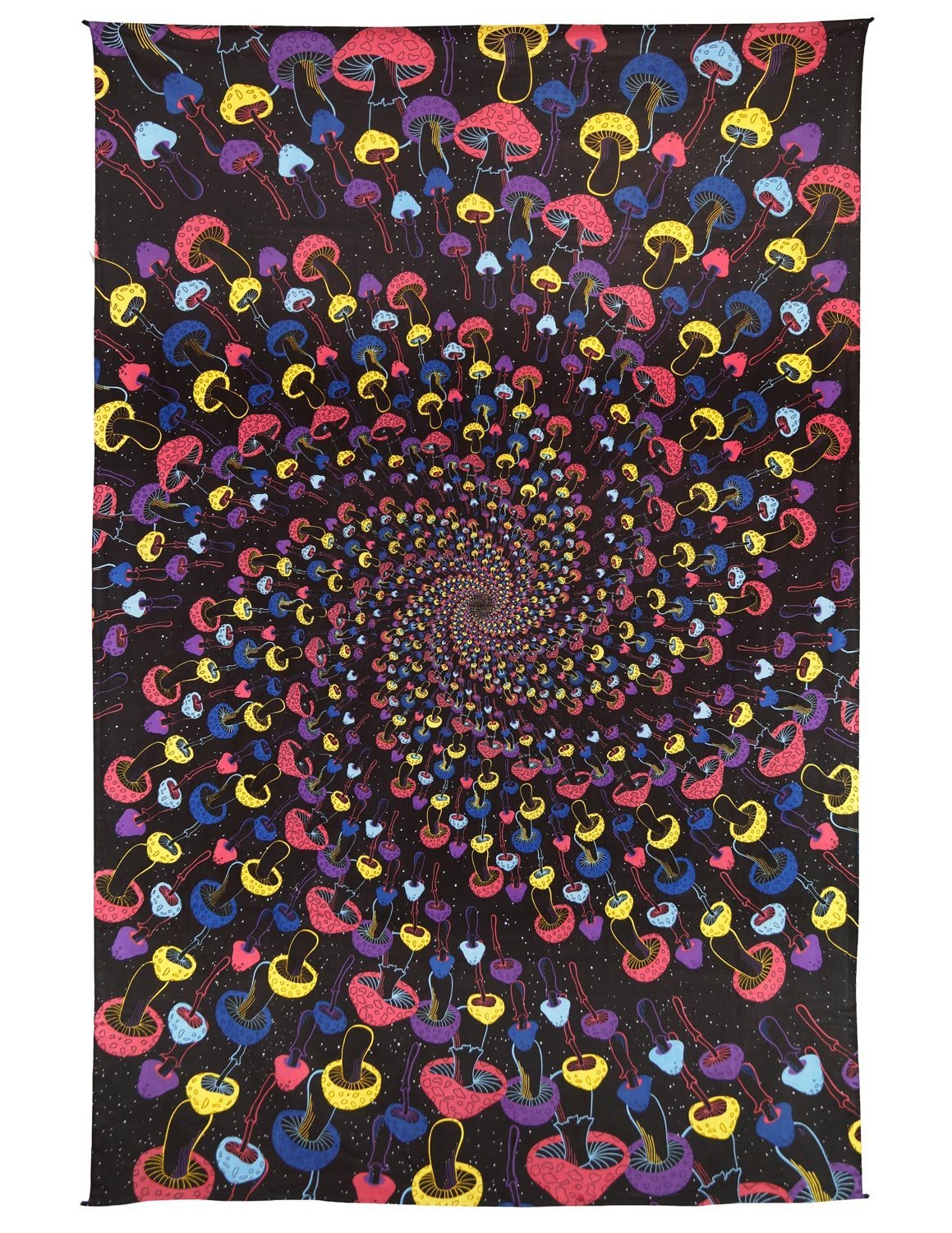 Sunshine Joy 3D Magic Mushroom Spiral Tapestry Wall Art Beach Sheet Huge 60x90 Inches - Amazing 3D Effects