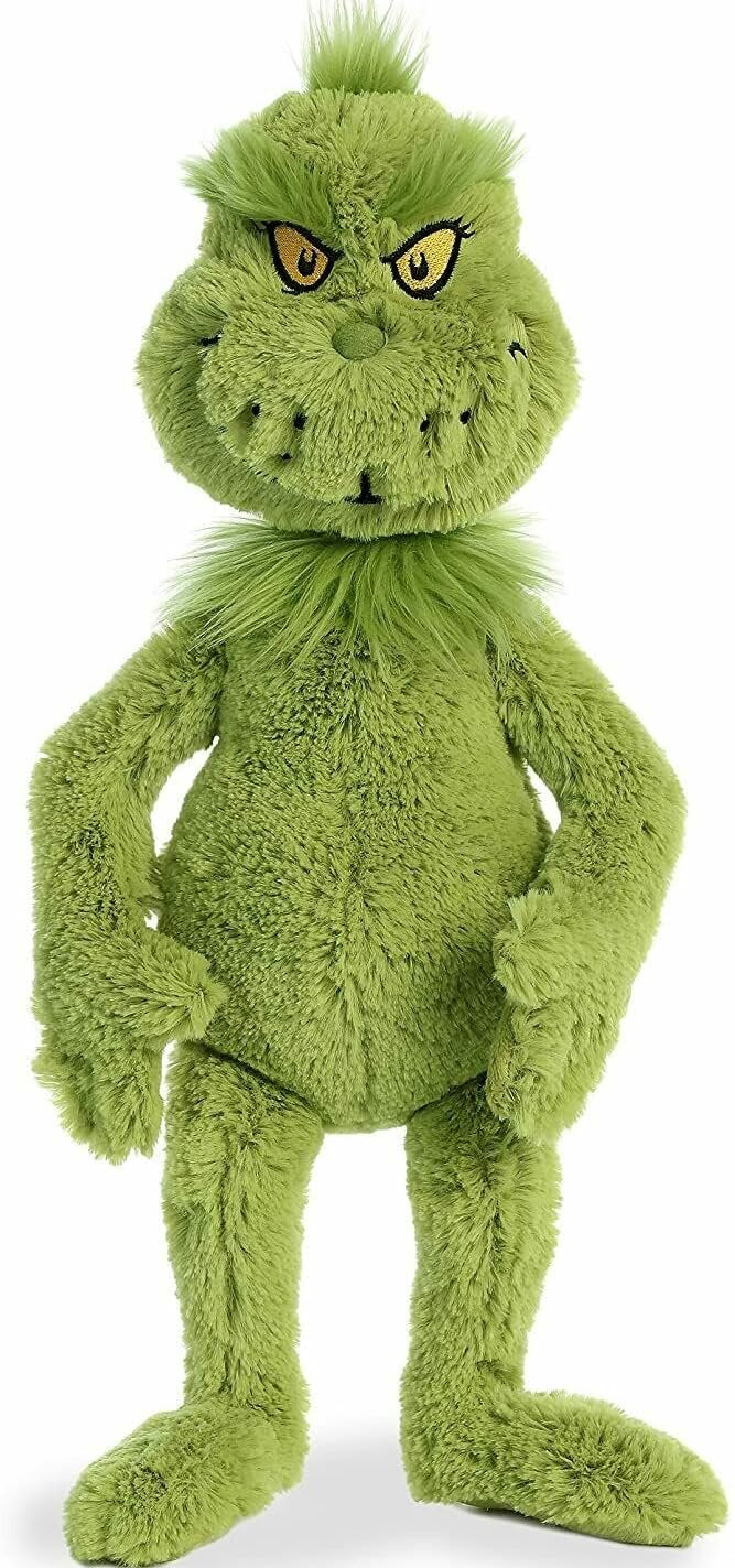 Aurora World Plush - Dr. Seuss The Grinch with Max & Cindy Lou Who, Green, Brown, Pink, White, Yellow