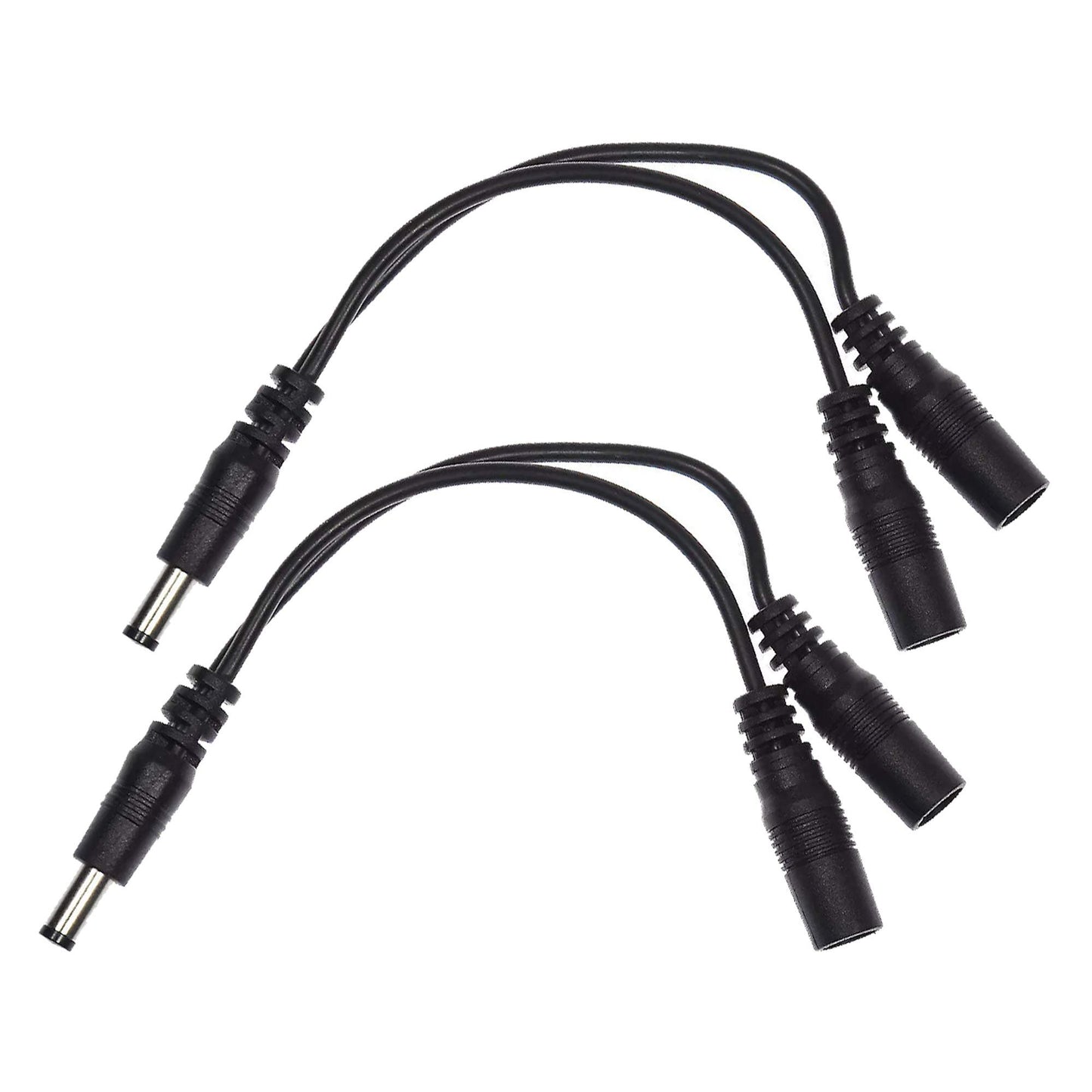 Voodoo Lab Cable 2.1mm Output Splitter Adaptor Male-Female/Female 2 Pack Bundle