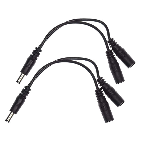 Voodoo Lab Cable 2.1mm Output Splitter Adaptor Male-Female/Female 2 Pack Bundle