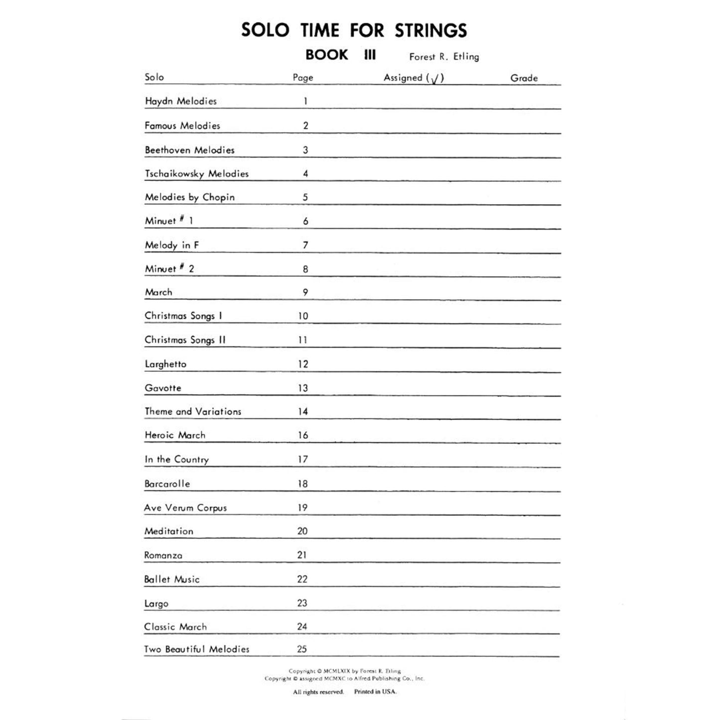 Solo Time for Strings - Book 3 (Cello)