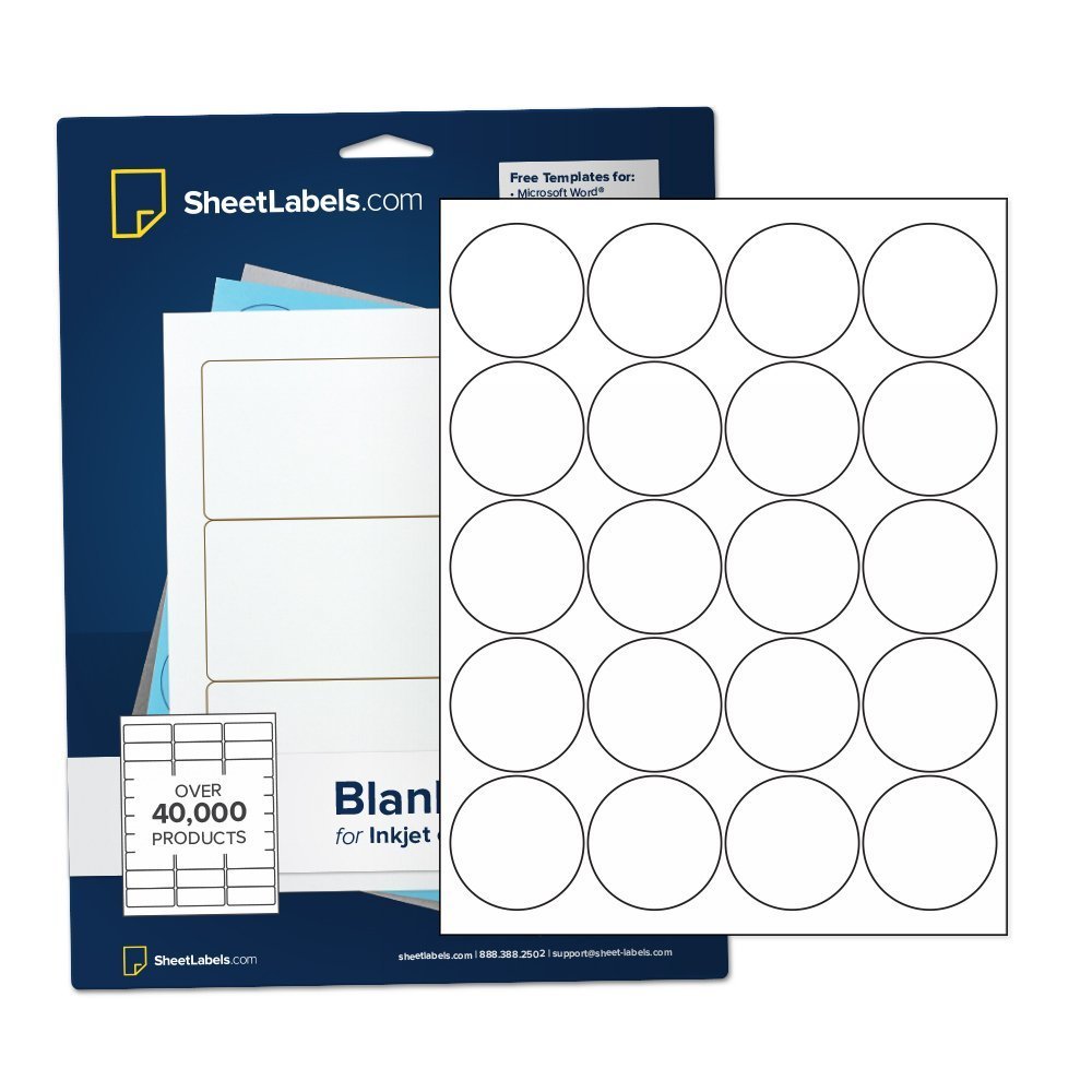 2" Round Labels, All Purpose White, Laser or Inkjet Printing
