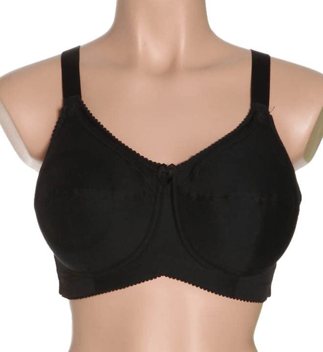 Elila 1613 Cotton Cup Wireless Soft Cup Nursing Bra (Black 44M)