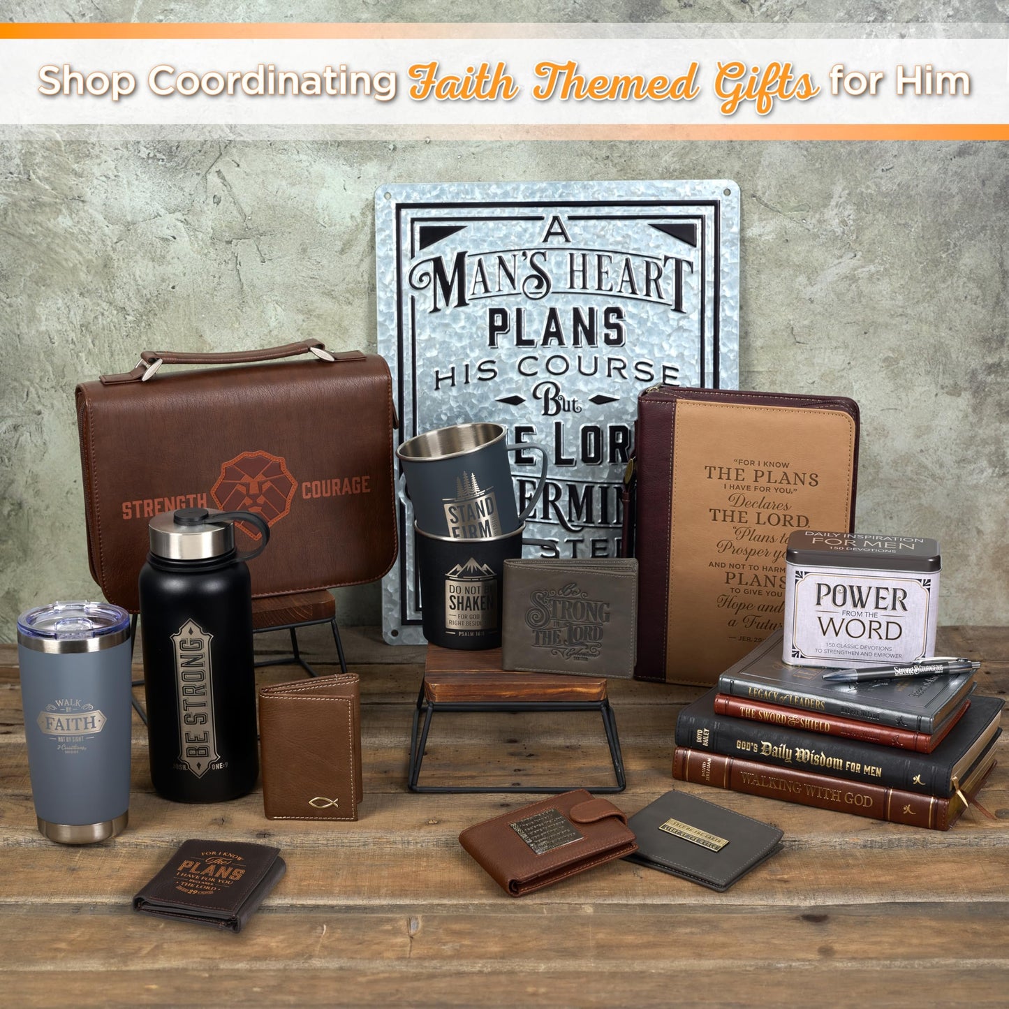 Christian Art Gifts Genuine Premium Full Grain Leather RFID Blocking Silver Engraved Cross Wallet for Men: Multi Pocket Billfold w/Removable ID Window Accessory for Credit Cards, Bills, Photos, Black