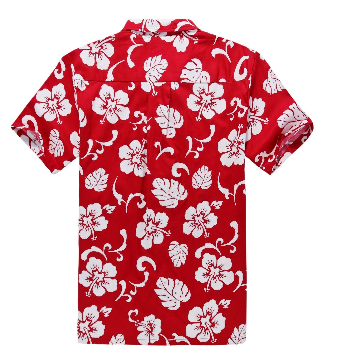 Men's Hawaiian Shirt Aloha Shirt 2XL Red Hibiscus