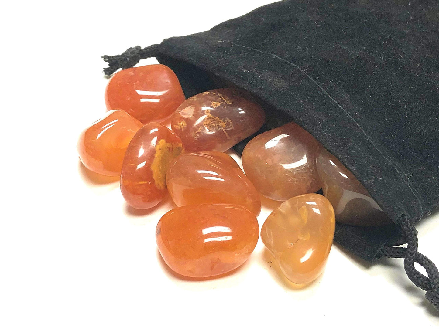 Zentron Crystal Collection: Tumbled Natural Carnelian Stones -1" Smooth Pieces