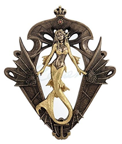 Steampunk Golden Mermaid Wall Hanging Mirror