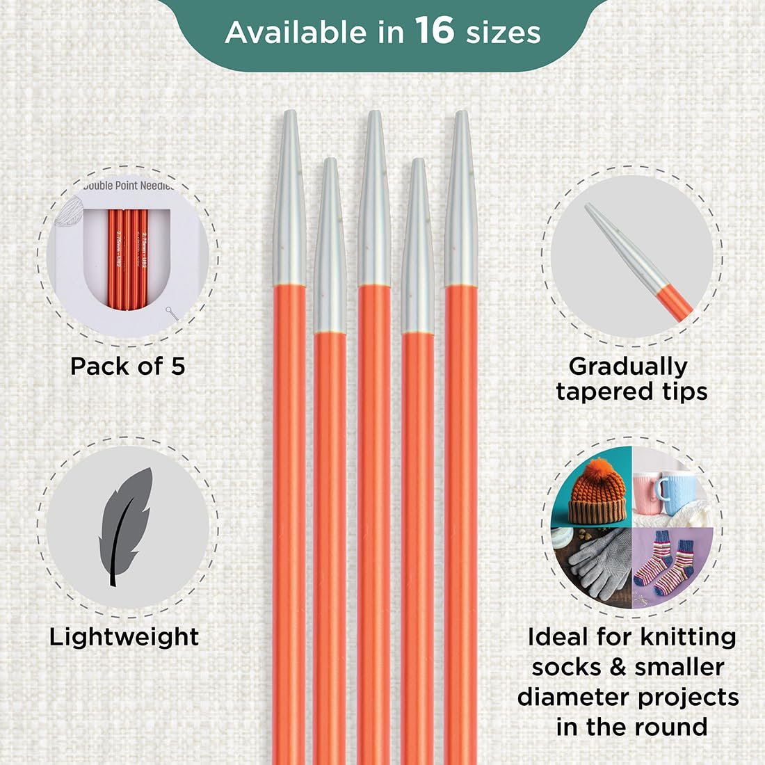 KnitPro Zing Double Pointed Needles 8" (20cm)
