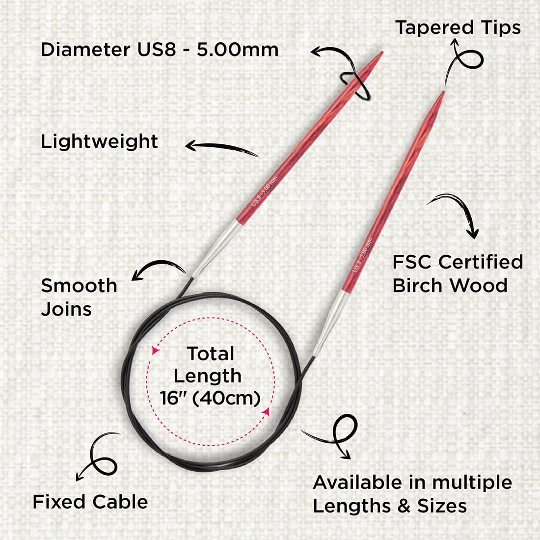 KnitPro Dreamz Fixed Circular Needles 16" (40cm)