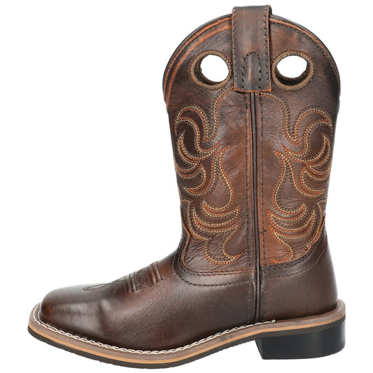 Smoky Mountain Boots Kids' Landry Western Boot, Big Kid, Chocolate Brush Off, Medium, Size 4 US