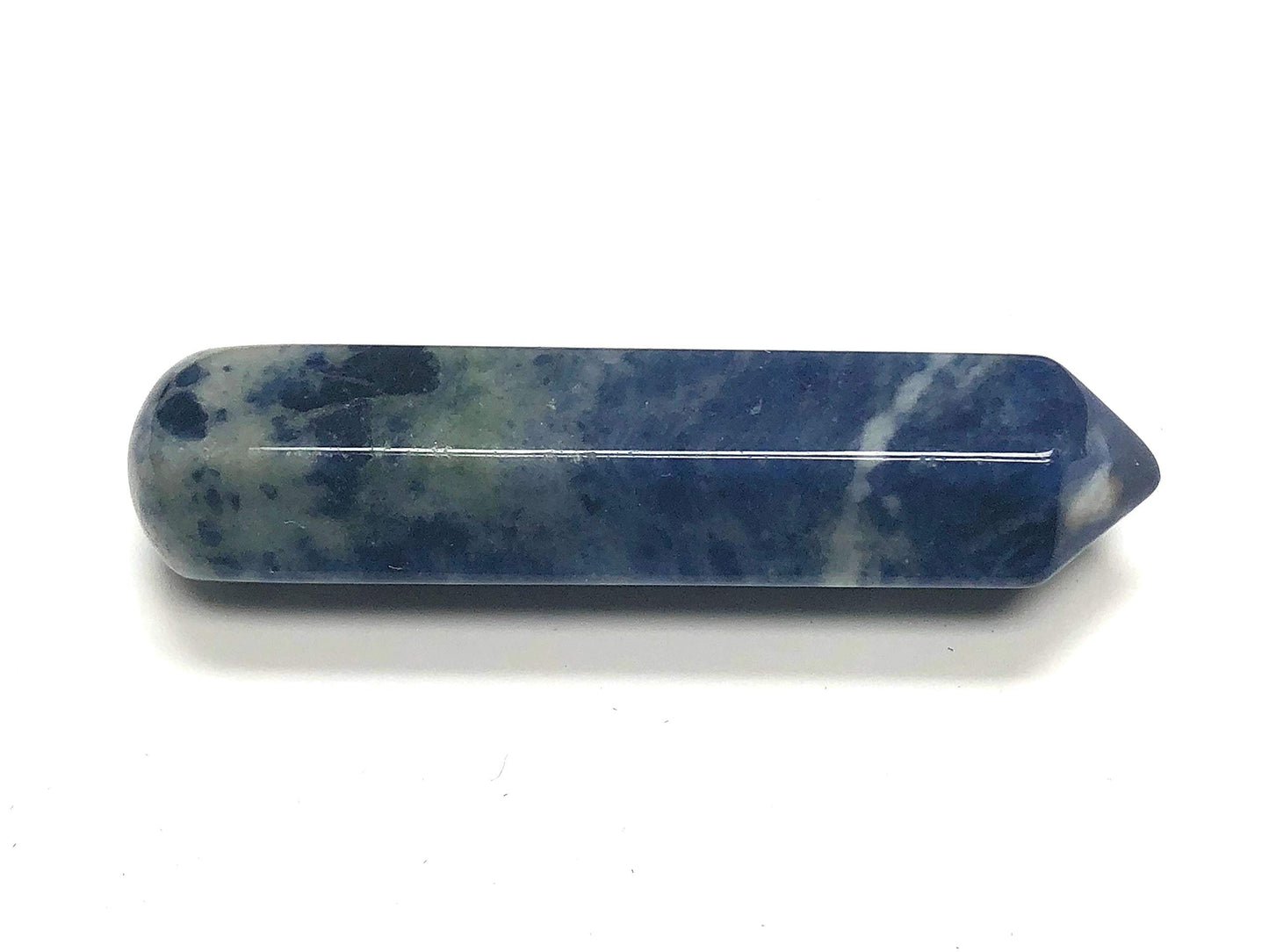Zentron Crystal Collection: 60MM All Natural Gemstone Crystal 2"+ Wand and Velvet Pouch (Sodalite)