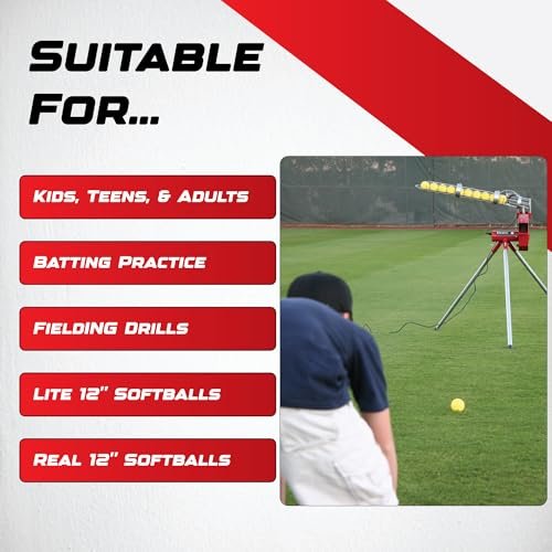 Heater Sports Softball Pitching Machine with 9 Ball Automatic Feeder