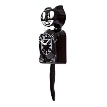 Small Kitty-Cat Klock Classic Black (Includes Battery)