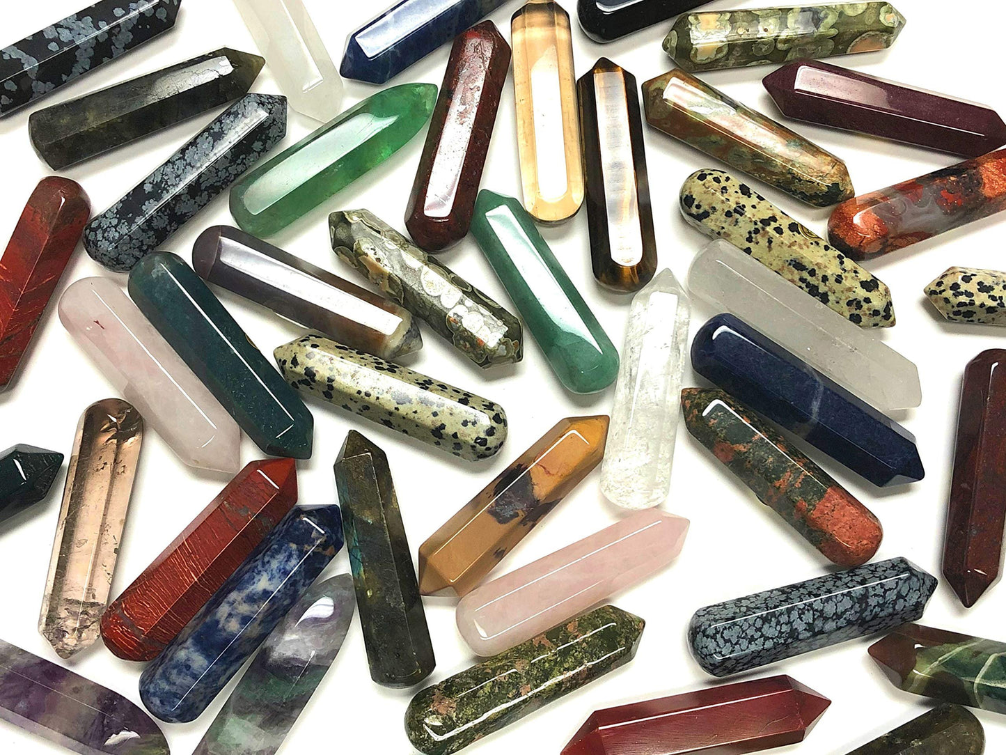 Zentron Crystal Collection: 60MM All Natural Gemstone Crystal 2"+ Wand and Velvet Pouch (Labradorite)