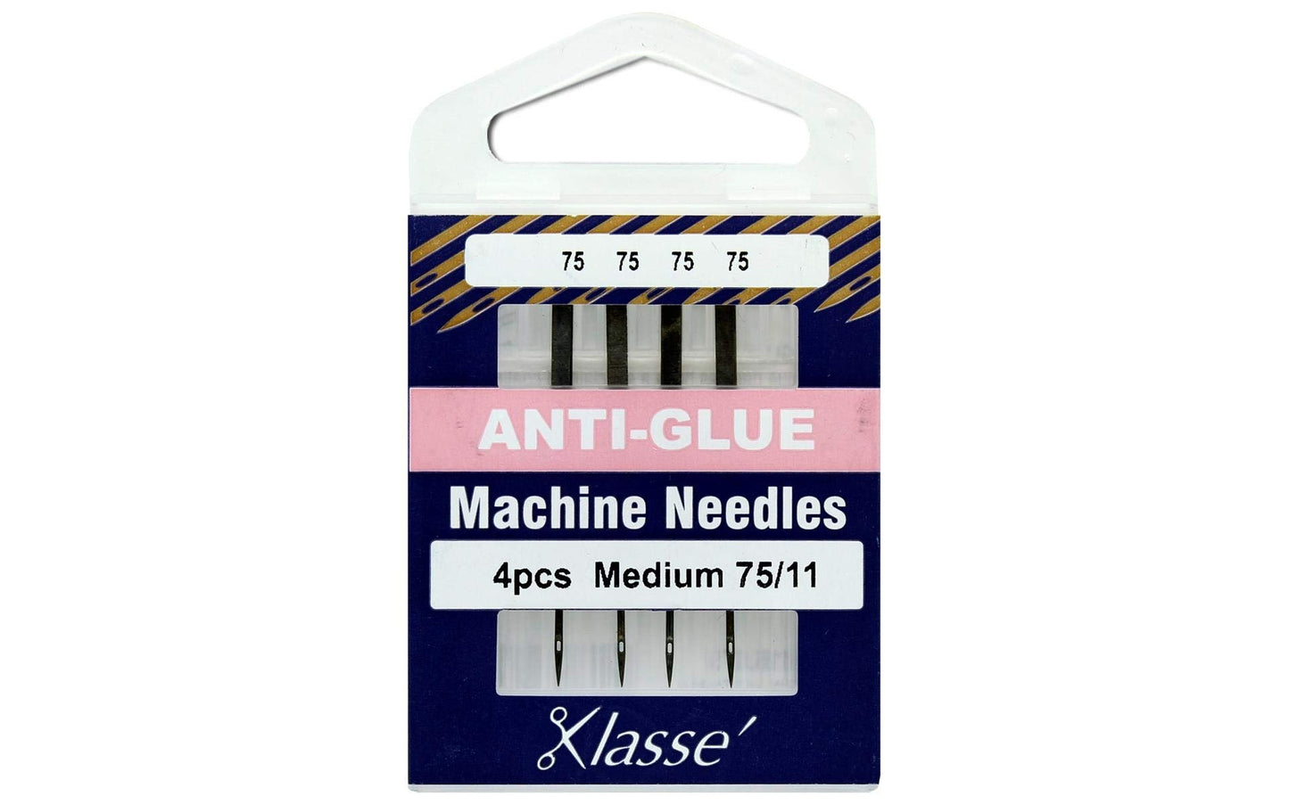 Klasse Needles Klasse Anti Glue 75/11 4 Needles Bundle of 5, Silver