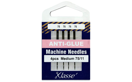 Klasse Needles Klasse Anti Glue 75/11 4 Needles Bundle of 5, Silver