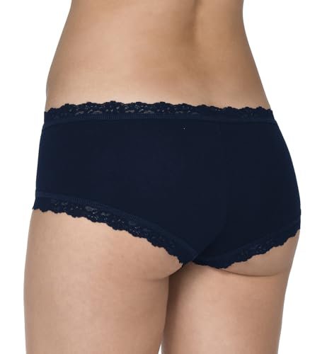 hanky panky Women's Rolled Organic Cotton Boyshort with Lace