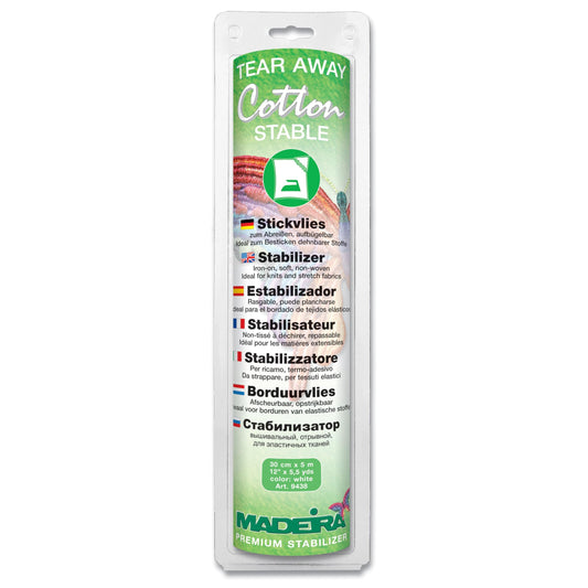Madeira 20990202 Cotton Stable Tear Away Stabilizer, White