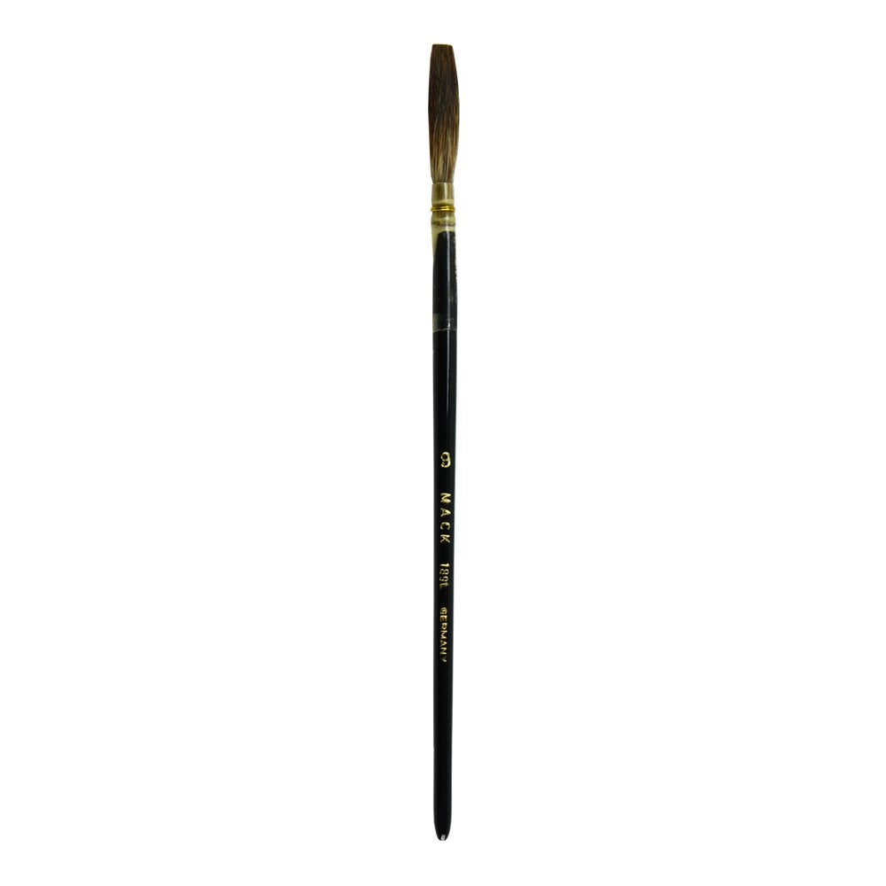 Mack Brush 189L-7 #7 Grey Pencil Quill W/Black Lacquered Handle