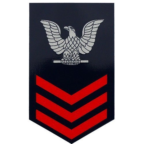 E-6 1st Class Petty Officer (Red) Large Clear Decal