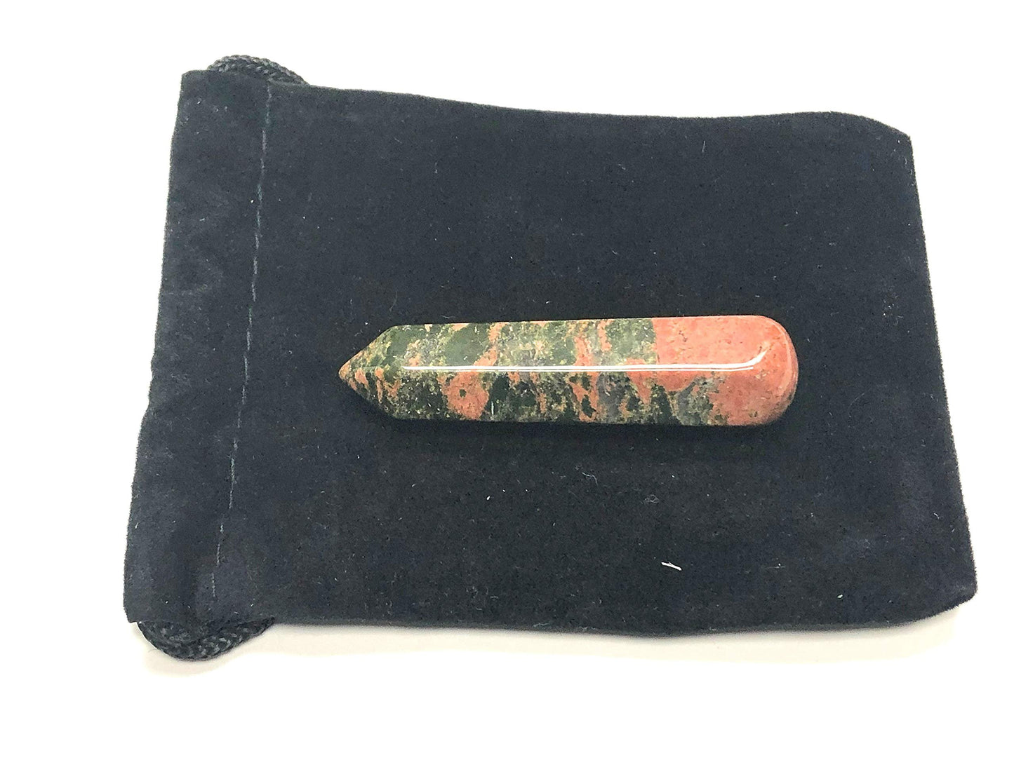 Zentron Crystal Collection: 60MM All Natural Gemstone Crystal 2"+ Wand and Velvet Pouch