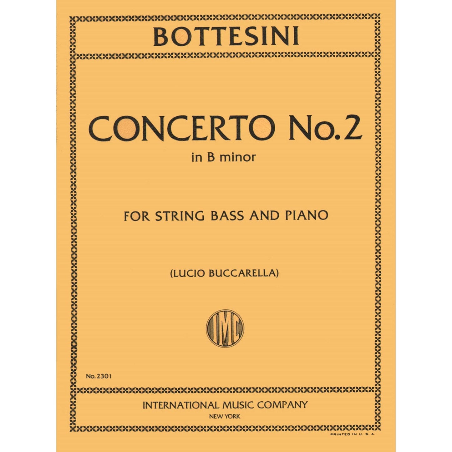 Bottesini Giovanni Concerto No2 in b minor for Double Bass and Piano - by Buccarella -International