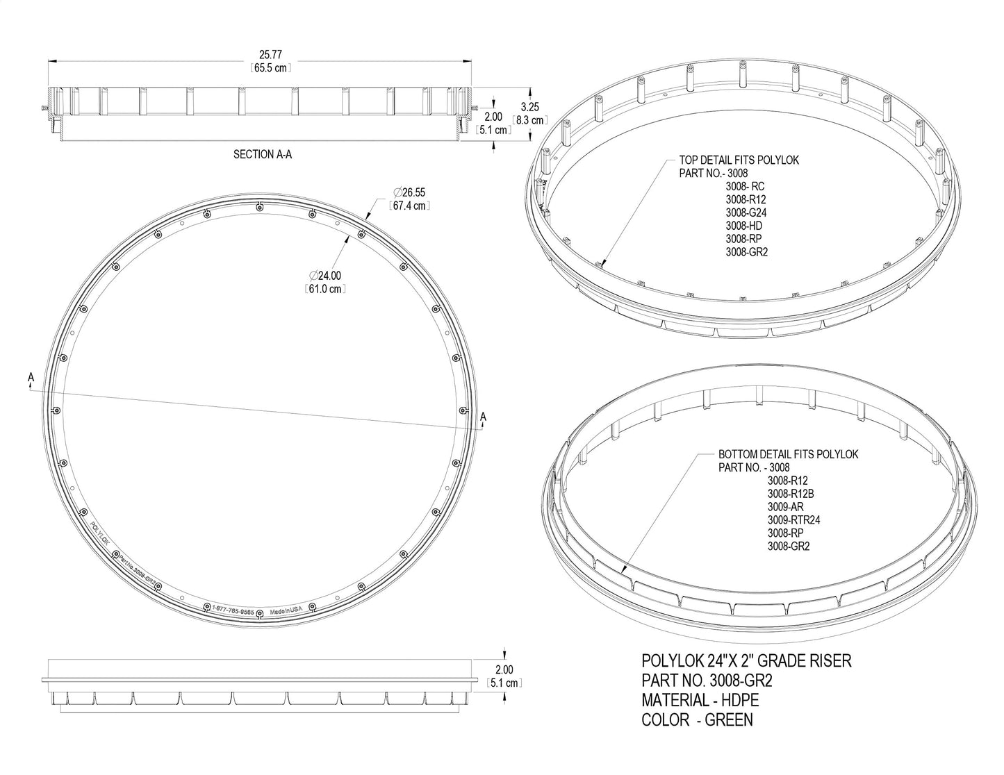 Polylok 24" x 6" Septic Tank Riser