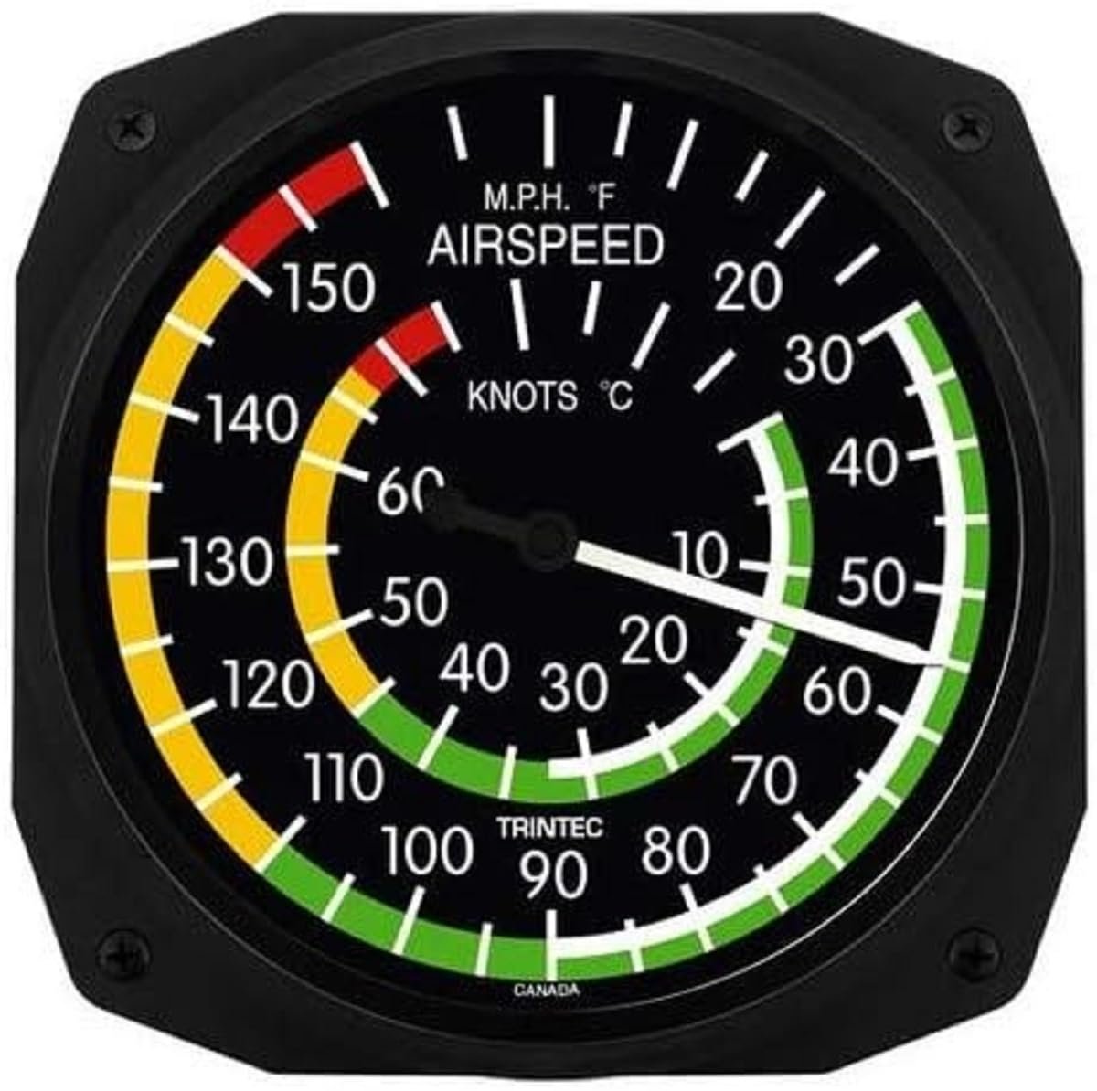 Trintec - 10'' Classic Airspeed Instrument Style Thermometer | 3061-10-C