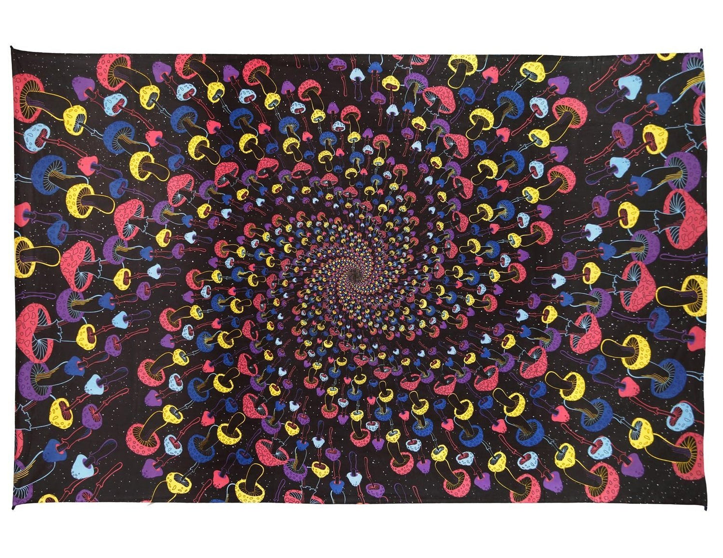 Sunshine Joy 3D Magic Mushroom Spiral Tapestry Wall Art Beach Sheet Huge 60x90 Inches - Amazing 3D Effects