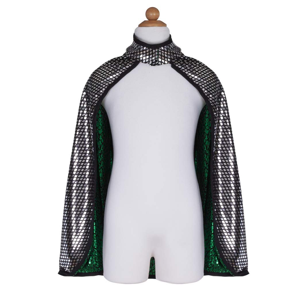 Great Pretenders Reversible Dragon/Knight Cape for Kids, S/M | 2-in-1 Costume for Imaginative Play