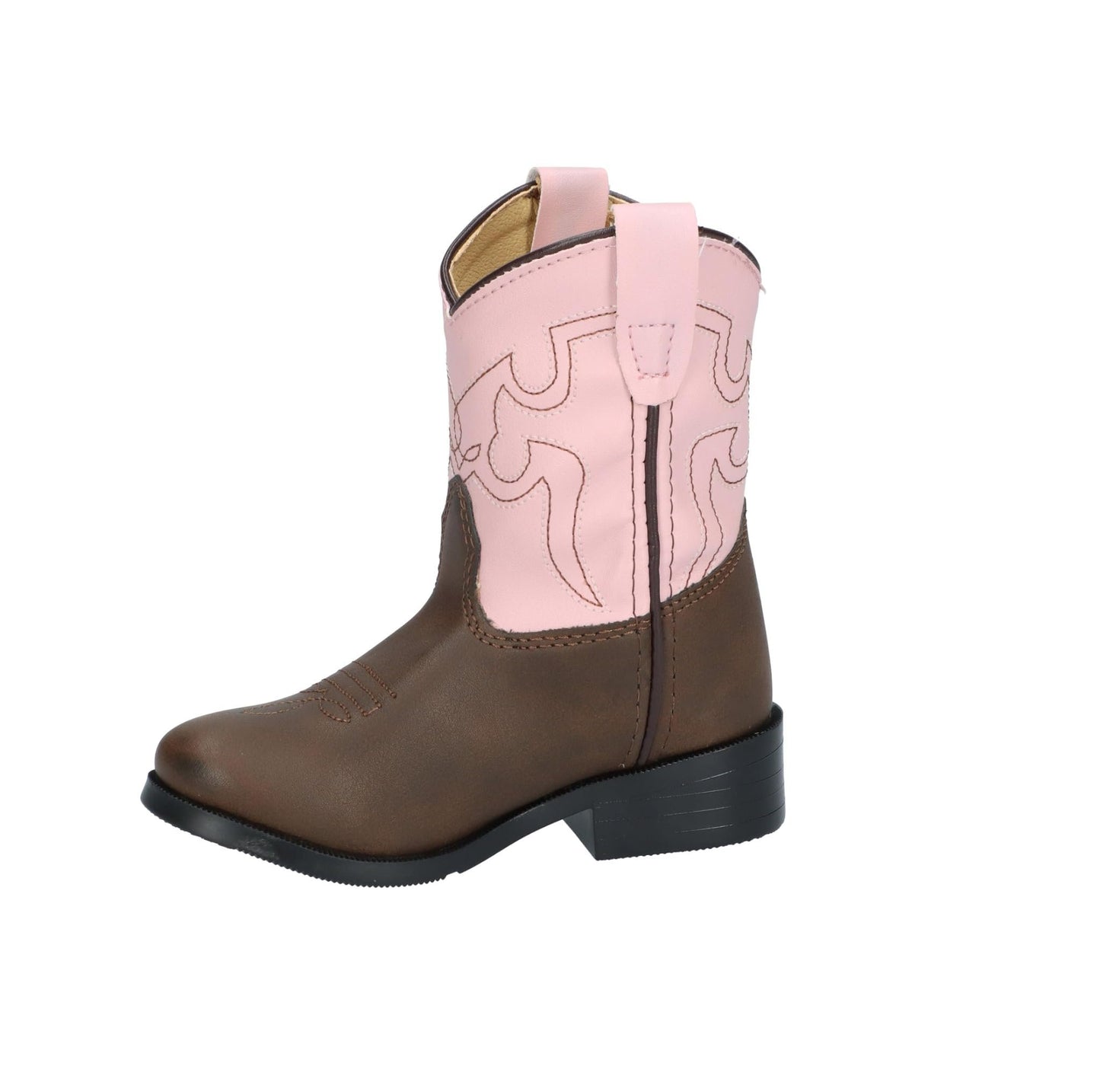 Smoky Mountain Girls Brown with Pink Stitch Monterey Western Cowboy Boots