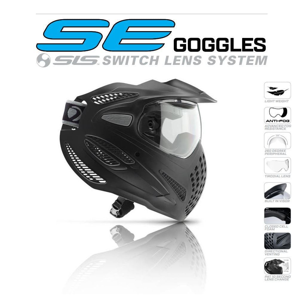 Dye SE Thermal Paintball Goggle – Anti-Fog Dual Pane Lens, Comfortable Fit, Durable Mask with Secure Strap – Black/One Size