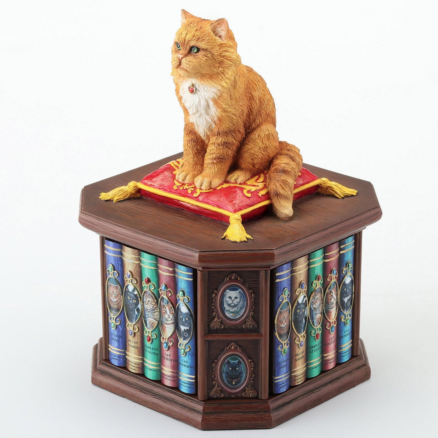 Veronese Design 6 3/4 Inch Mad About Cats Trinket Box by Lisa Parker Hand Painted Resin Sculpture Animal Home Decor
