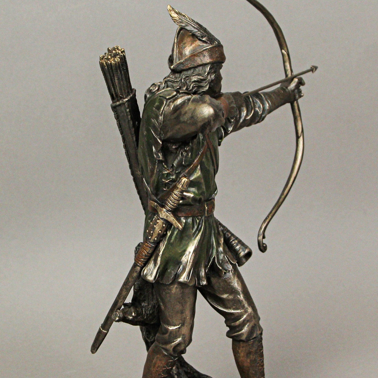Veronese Design Robin Hood Shooting Arrow Bronze Finish Statue 12 Inches Tall