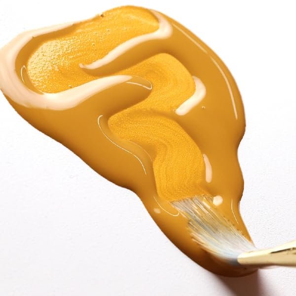 High Flow Acrylics by GOLDEN, Yellow Ochre, 4 fl. oz. Bottle, Professional Acrylic Paint, Semi-Transparent