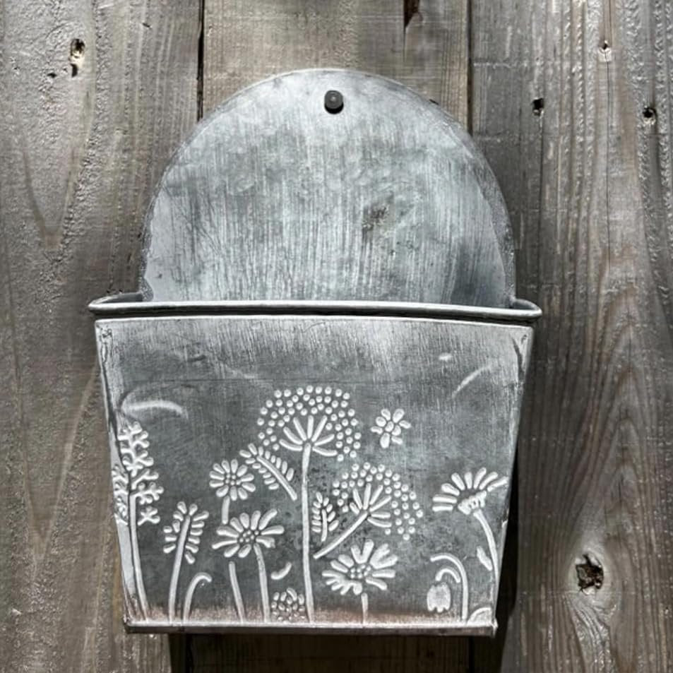 allgala Galvanized Planter Wall Mount Hanging Pot Indoor and Outdoor Decoration