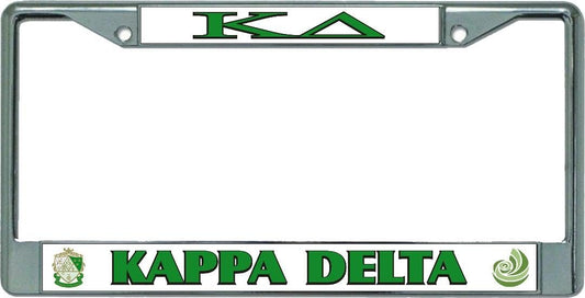 Kappa Delta Chrome License Plate Frame