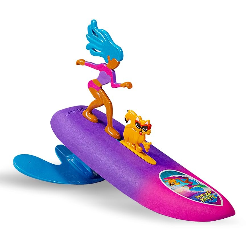 Surfer Dudes Legends & Surfer Pets Wave Powered Mini-Surfer, Pet and Surfboard Beach Toy