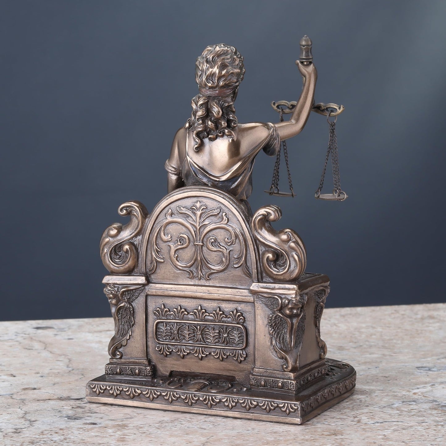 Lady Justice Seated with Scales and Sword Statue Le Justica