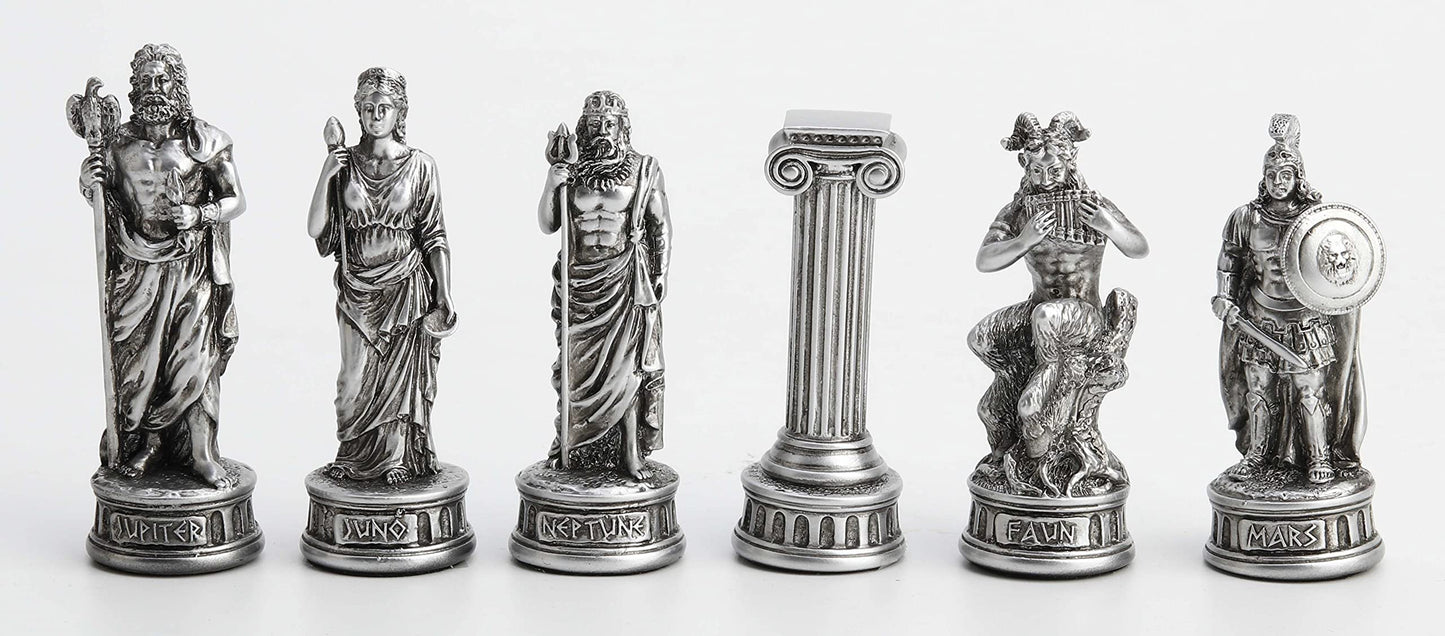 Veronese Design Greek and Roman God 32 Pieces Chess Set Resin Statue Hand Painted Figurine