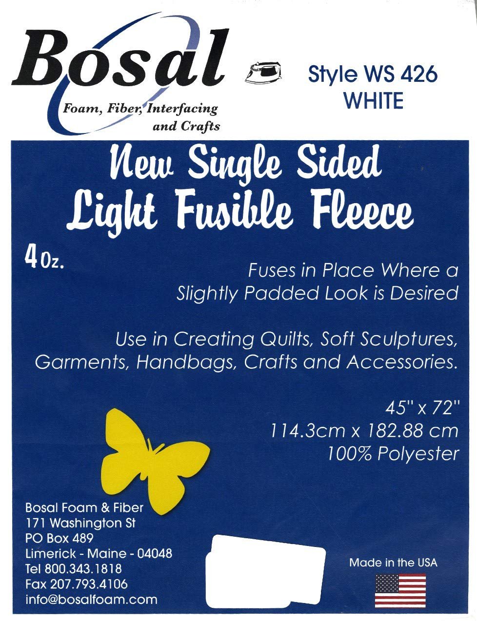 Bosal Single Sided Light Fusible Fleece 45in x 72in