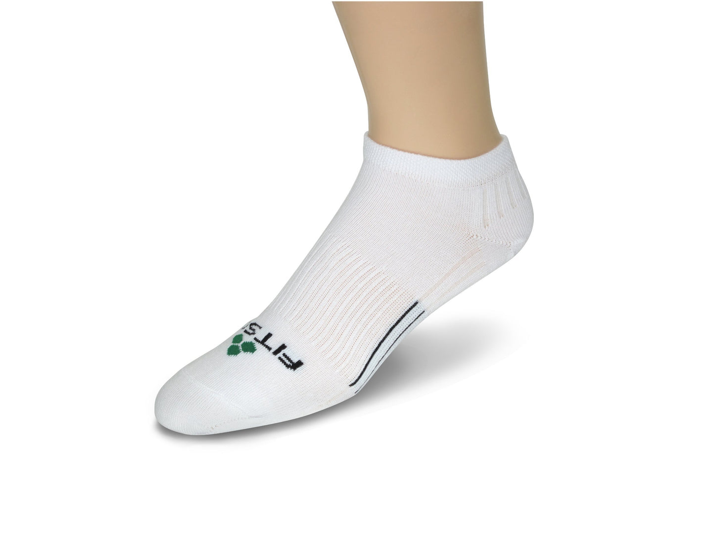 Fitsok CF2 Cushion Low Cut Sock, 3-Pack (White, Large)