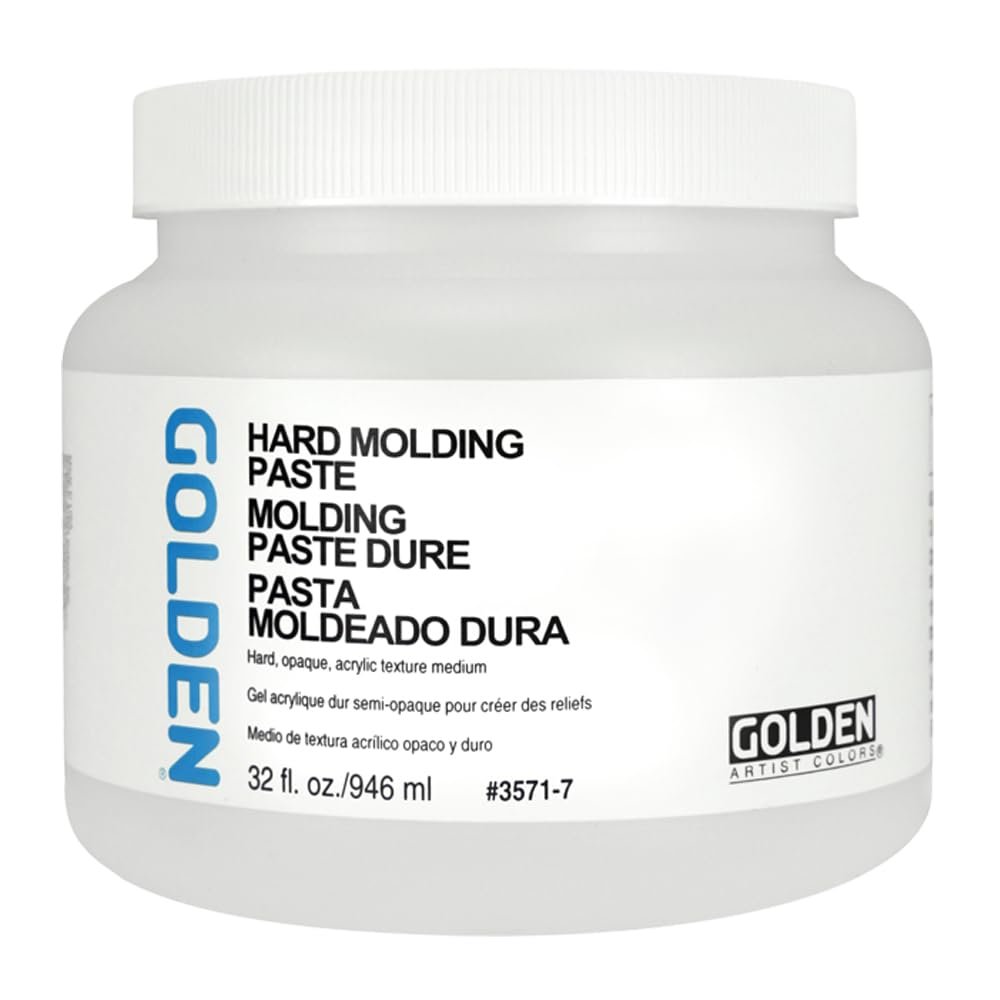 Hard Molding Paste by GOLDEN, 32 fl. oz. Jar, Professional Acrylic Paste Medium, Semi-Opaque