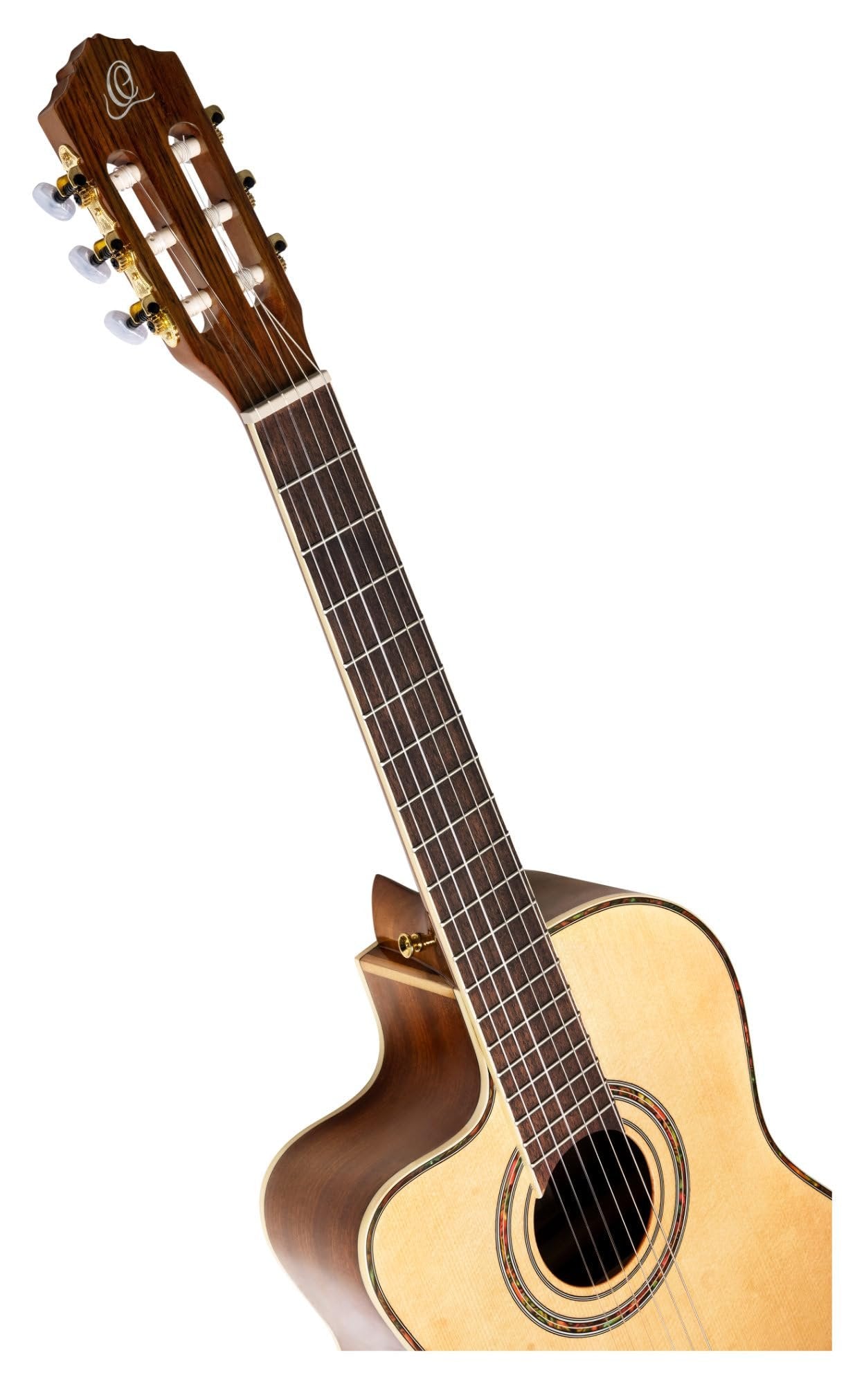 Ortega Guitars 6 String Family Series Pro Left-Handed Solid Top Acoustic-Electric Nylon Classical Guitar w/Bag, Full (RCE141NT-L)