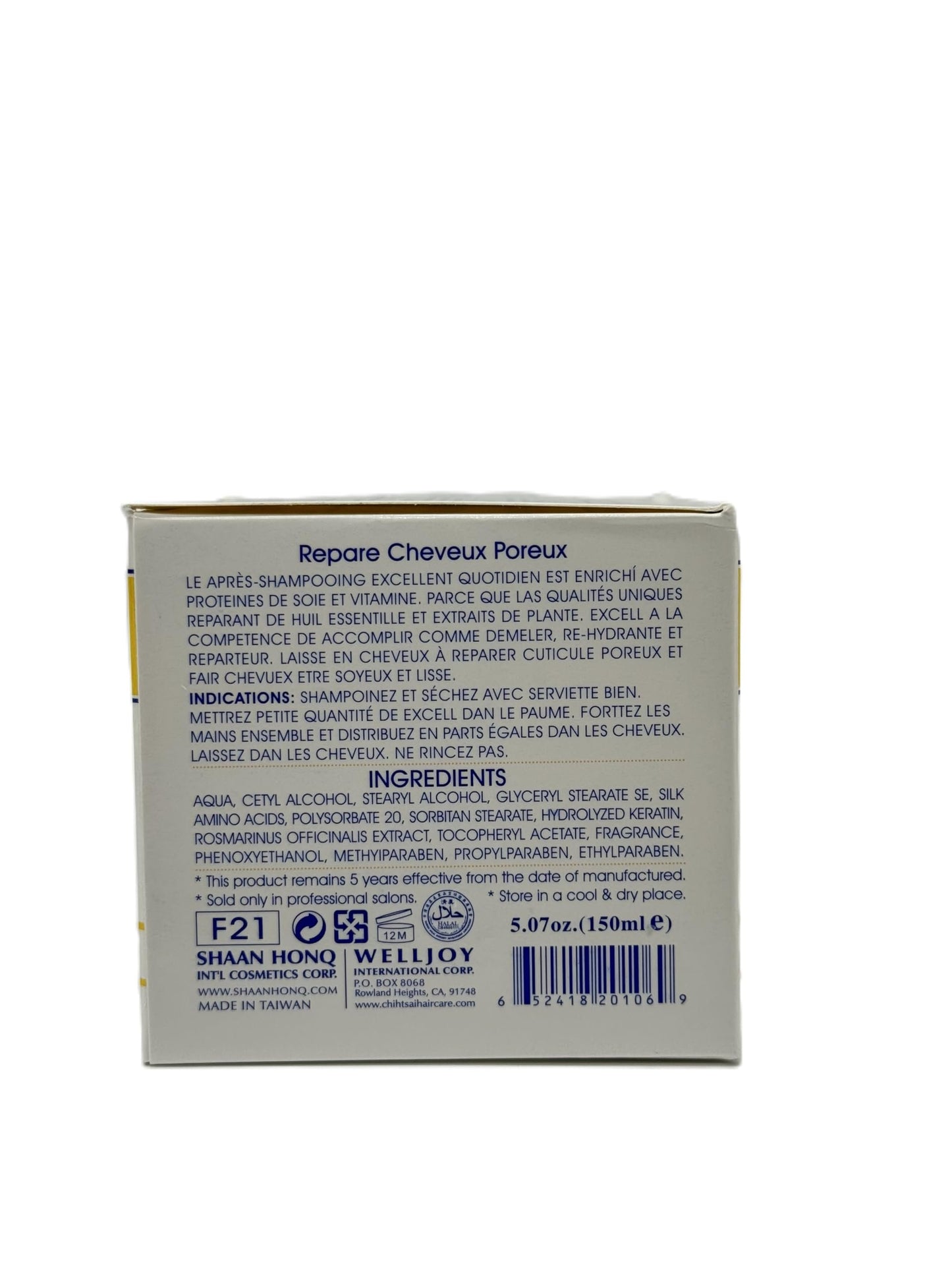 Chihtsai No. 12 INSTANT Treatment, Repair Porous Hair Conditioner (with Sleek Steel Pin Tail Comb) Silk Protein and Vitamin E, Number 12 (5.1 oz / 150 ml)