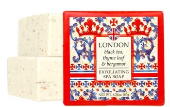 Greenwich Bay Destination Exfoliating Spa Soaps 7 Piece Set of 6.35 Ounce Bars - Travel to London, Kyoto, Tahiti, Paris, Fiji, Morocco, and Sicily without leaving your home